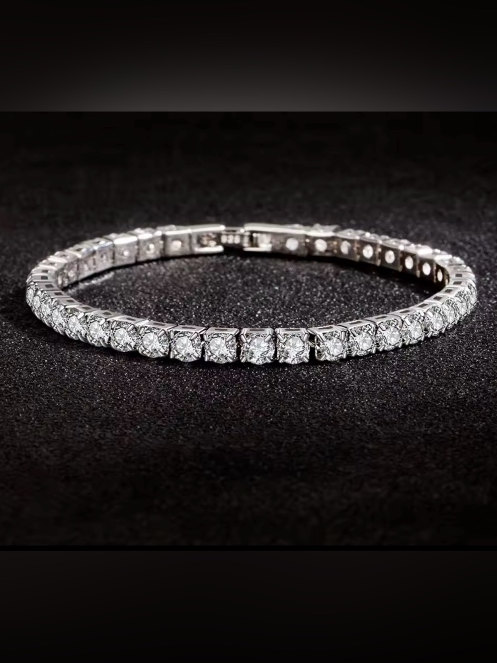 Classic Silver Tennis Bracelet with Clear Cubic Zirconia - Women Jewelry